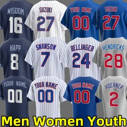 2024 Koszulki baseballowe Dansby Swanson Seiya Suzuki Cubs Nico Hoerner Cody Bellinger Ian Happ Kyle Hendricks Christopher Morel Ernie Banks Ryne Sandberg Jersey