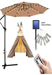 104 lysdioder Solar Paraply Fairy Light Outdoor Garden Parasol String Light Tent Camping Beach Decoration Colorful Remote 8 Lägen 21115214948