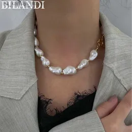 Pendant Necklaces Bilandi Modern Jewelry Big Irregular Simulated Pearl Choker Necklace Pretty Design Vintage Temperament Necklace For Party GifHLBA