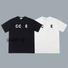 Chest Ces Arc De cel ne celi celins celnes ceine Flocking designer shirts t shirt Street Casual tshirt Loose Men Women Tshirts Summer Luxury Shorts pattern Fashi CEQX