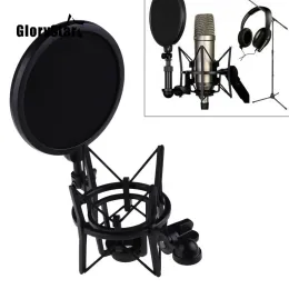 Stand Microphone Mic Shock Mount Shield Articulating Head Holder Stand Bracket för Studio Shockmount Clip Suspension Spider Bracket