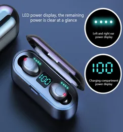 Wireless Earphone Bluetooth V50 F9 TWS Bluetooths Kopfhörer -LED -Display mit 2000 -mAh -Power Bank Headset mit Mikrofon2817540