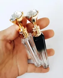 DIY MINI LIP Gloss Tube Clear Faux Diamond Wand فارغة أنابيب الشفاه البلاستيكية شفاه حاوية زجاجة زجاجة كاملة C5516045