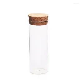 Storage Bottles 360pcs/lot 40ml Clear Glass Straight Tube With Wood Cork 40cc Empty Cosmestic Container Stopper Bottle