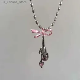 Anhänger Halsketten Bug Strass und Herz schwarzer Katzen Halskette Süße ästhetische kreative Accessoires Korean Mode Schmuck für Womeo6b0