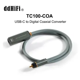 Conectores dd ddhifi tc100coa USBC para conversor coaxial digital Cabo de áudio 35cm/65cm para dispositivos de amplificador DAC plug plug rcA