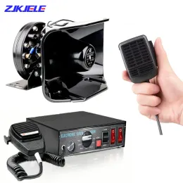 Siren 12V/24V 200W 8 Tones Loud Car Security Warning Alarm Horn Police Ambulance Emergency Electronic Siren Speaker PA with MIC System