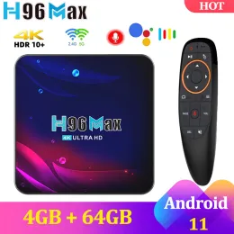 Box Smart TV Box H96 MAX V11 Android 11 4G 32G 64G 2,4G 5G Dual WiFi BT 4K USB3.0 HD Media Player 2G16G Voice Assistant Set Top Box