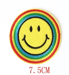 2018 Çıkartmalar Parches 90'lar Happy Hippy Rainbow Yüz Iron-On Patch Aplike Motif Kumaş Çocuk Oyunları Dart Tahtası Dahası1314751