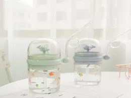 Kinder Getränk Sippy Cup Stroh lustiger Sommerflaschen kreativ mit Plastik Tragbare Kinder Süßes Becher Cup Schüler Wassertrink 3091266