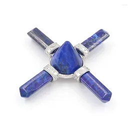 Kolye Kolyeleri Gül Pembe Kuvars Yuvarlak Piramit Gümüş Kaplama Enerji Verici Lapis Lazuli Takı