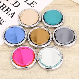 DSHOU150 Luxury Crystal Makeup Mirror Portable Round Folded Compact Mirrors Gold Silver Pocket Make Up For Personalized 240408