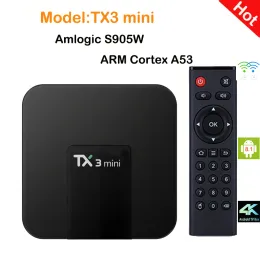 Kutu Android 8.1 TX3Mini TV Kutusu Akıllı TV H2.65 5G P 4K Set üstü kutu tvbox medya oynatıcı Amlogic S905W 1G 2G 16G Kutu PK T95