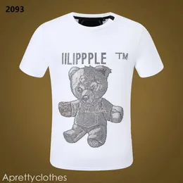 Philipe Plein New Men T-shirt Designer PP Skull Diamond camiseta Dollar Brown Bear