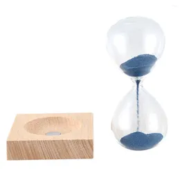 Decorative Plates Wood Glass Iron Powder Sand Flowering Magnetic Hourglass With Packaging Hourglasses Wooden Seat Gift Presents