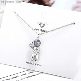 Pendanthalsband Nya i 925 Sterling Silver Spaceman Crystal Neckor for Women mode bröllop lyxdesigner smycken gaabou240408c93f