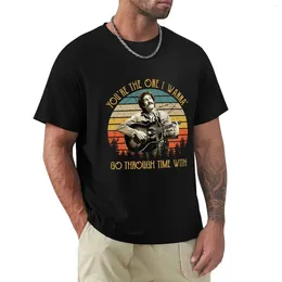 Herrpolos vintage Jim Croce Du är den jag vill gå igenom tiden med T-shirt-sportfans tungviktare för en Boy Mens White T-skjortor