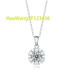 Wollet 1CT Moissanite smycken Justerbara kvinnor Koreansk kassakedja 925 Sterling Silver Moissanite Halsband