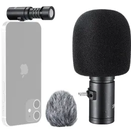 Микрофоны Ulanzi Lightning Audio Microphone непосредственно подключает порт Super Cardioid для записи голоса смартфона iPhone