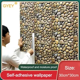 Wallpapers Cobblestone 3D Self-adhesive Wall Stickers TV Background Paper Wallpaper Retaining Decoration Bathroom Waterproof