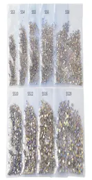 1440pcspack SS3SS20 Starry AB Rhinestones for Nails 3D Flatback Glass Strass Non Fix Crystal Charm Nail Art Decoratio7535561