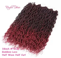 Dreadlocs Synthetic Flighiding Hair Göttin Locss Faux Locs Curly 18 -Zoll