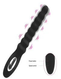 Vibratorer 10 hastighet anal vibratorpärlor prostata massage dubbel motor buplug stimulator USB charge sex leksaker för män kvinnor1271615