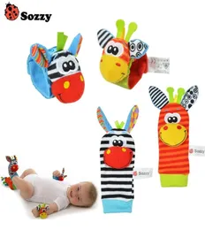 100pcslot Baby Rattle Toys Sozzy Garden Bug Crish e calzini a piedi 4 Stile 2pcs Waist2pcs Socks 25 Set 2012246169860