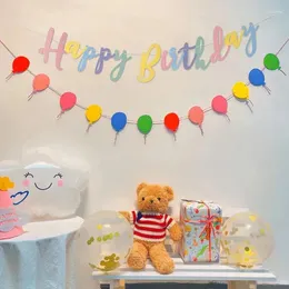 Party Decoration Happy Birthday Pull Flag Letter Banner Wall Hanging For Adult Kids Boy Girls Baby Shower Decorations Diy Supplies