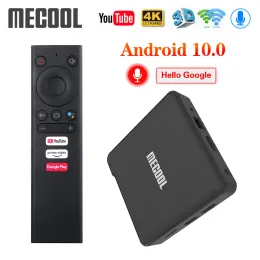 Caixa MECOOL KM1 DELUXE ATV Google Certificado Android 10 TV Box AmLogic S905X3 Androidtv Prime Video 4K Dual WiFi Set Top Box 2G 16G
