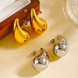 Kadın Tasarımcı Küpe hafif içi boş paslanmaz çelik küpeler klasik huggie 18k altın kaplama waterdrop küpeler gözyaşı damla küpeleri kadınlar için kız hediyesi