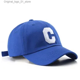 Top Caps 3D Bulanık Nakış C Mens Beyzbol Kapa Geri K-Pop Hip-Hop Yaz Şapkası Pamuk Kadın Şapkası Pamuk Güneş Şapkası Q240408