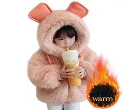 Giacche 2021 bambine pelliccia di pelliccia di colore solido ragazza cappotto per bambini abiti invernali gir12786641