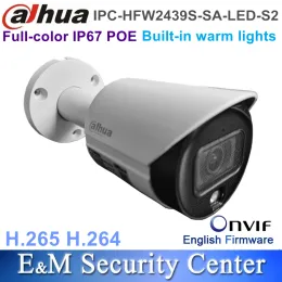 렌즈 오리지널 Dahua Ipchfw2439Ssaleds2 4MP POE IP67 LITE FULTCOLOR FIXECAL BULLET 네트워크 카메라
