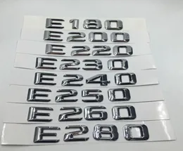 بالنسبة إلى مرسيدس بنز E الفئة E180 E200 E220 E230 E240 E250 E260 E280 رسائل رقم Chrome Strunk Trunk Sticker3574520