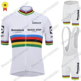 White World Quick Step Cycling Jersey Set Race Clothing Road Bike Suit Bicycle Bib Shorts Maillot Cyclisme Racing Sets9400254