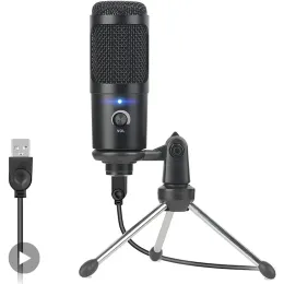 Microfoni di microfoni per condensatore USB per PC Computer Laptop Mic Mic Studio Streaming Streaming Streamer Desktop Mikrofon Wired
