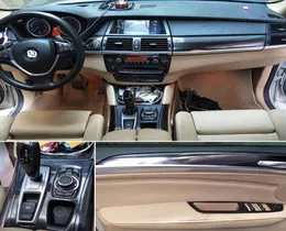 Para BMW X5 E70x6 E71 200714 Interior Central Control Painel Porta da porta 5D Adesivos de fibra de carbono Acessorie de estilo de carro77762561