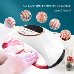 138W 96 LUZES LED LUZES DO GEL DE Gel Polhon Lâmpada de secagem Red Hand Light Hand grande para Manicure Art 240401