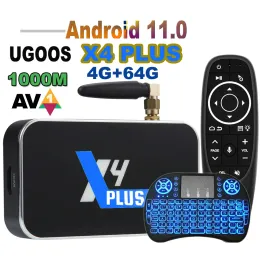 BOX UGOOS X4 PLUS PRO Android 11 TV Box AV1 AMLOGIC S905X4 DDR4 4GB RAM 32GB 64GB 2.4G 5G WIFI BT 4K