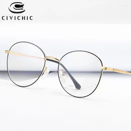 Sunglasses Frames Chic Computer Glasses Women Anti Blue Light Eyeglasses Men Alloy Optical Frame Retro Oculos De Grau Gaming Gafas Luz Azul