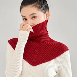 Scarves Women Wool Knitted Neckchief Winter Irregular Design Turtleneck Ring Scarf Warm Cashmere Short Wrap Fashion Fake Collar