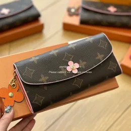 Designer Lousis vouton plånbok lyxig blommig mynt handväska högkvalitativ LVSE -korthållare kvinnor äkta läder långa män plånböcker mode kohud koppling med box o7422c
