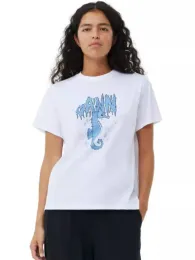 T-shirt de algodão de verão feminino com estampas exclusivas e decote redondo casual para mulheres amantes da moda