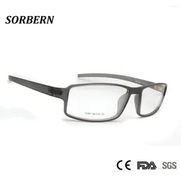 Güneş Gözlüğü Çerçeveleri Sorbern Optik TR90 Gözlük Çerçeve Erkekler Spor Gözü Tam Jant Kare Gözlükler Reçeteli lens Erkek Sürüş Gözlükleri