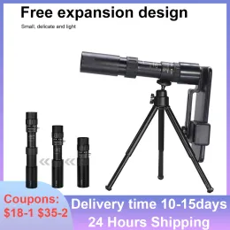 Monopods 10300x40mm Hd Monocular Telescope Bak4 Prism Telescope With/without Tripod Metal Telescopic for Outdoor Camping Hunting