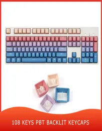 Tastaturen 108 Tasten PBT KeyCap Set Backlit -Taste Gaming -Tastaturschlüsselkaps für mechanische Wired USB Computer1603924