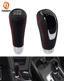 Bil Gear Shift Knob 5 Speed ​​Stick Shifter Spak läder för E46 E60 E90GOLF 6 207 307Passat B6 B8 Interiör Detaljer3864432