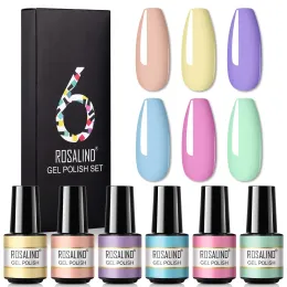 Olje Rosalind Nail Gel Polish Set for Manicure Nail Art Design Polish Lacquer Soak Off Semi Permanent UV Gel Hybrid Lack 6st Sats