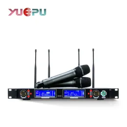 Microphones Long Receiving Range! YUEPU RUS16 True Diversity Professional Microphone Wireless System 4 Antennas Strong Signal for Stage